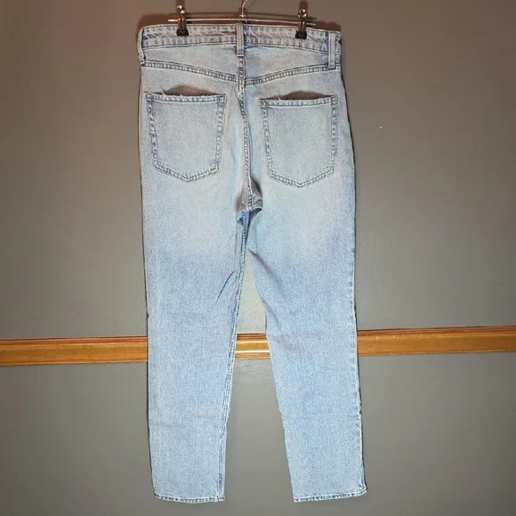 Women's Light Blue Straight Leg Jeans - Picture 2 of 4